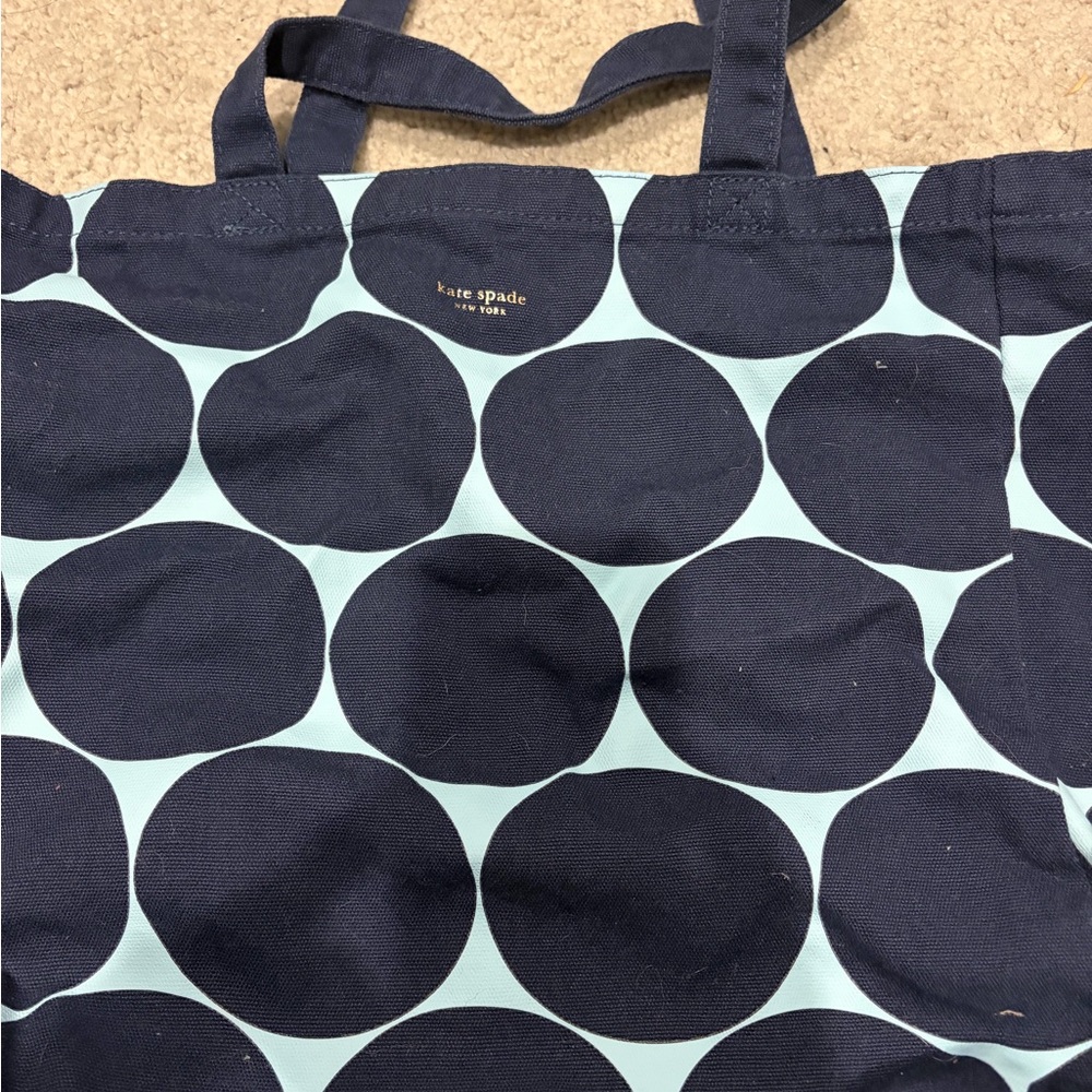 kate spade Navy and Light Blue Polka Dot Tote